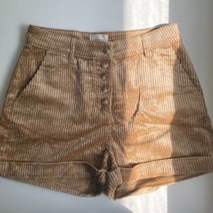 Sezane Tan Corduroy Shorts